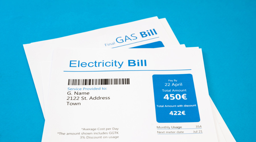 Electricity Bills on a table